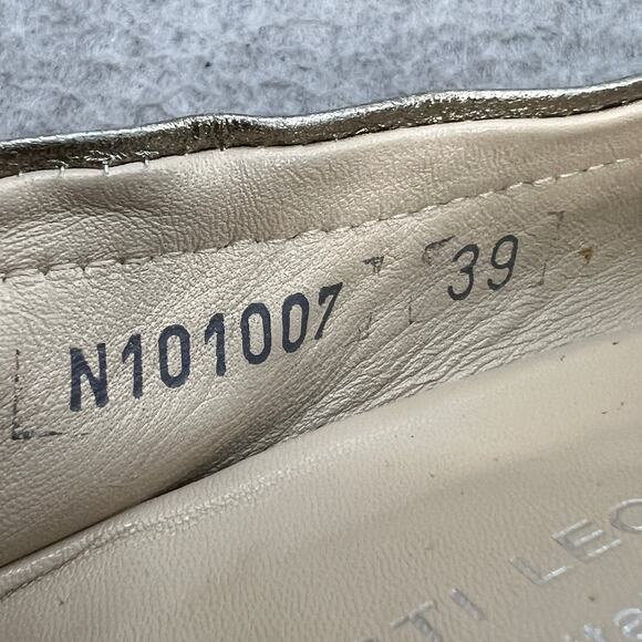 Attilio Giusti Leobruni Leather Peep Toe Kitten Heel - Silver -Women Size 9 (39) - Picture 12 of 13